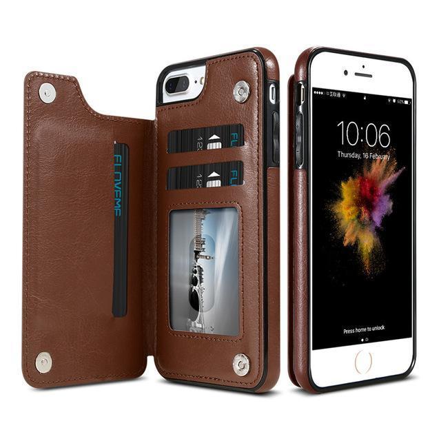 Luxury Leather Wallet Case For iPhone - Balma Home