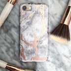 White Marble Rose Gold Chrome iPhone Case - Balma Home
